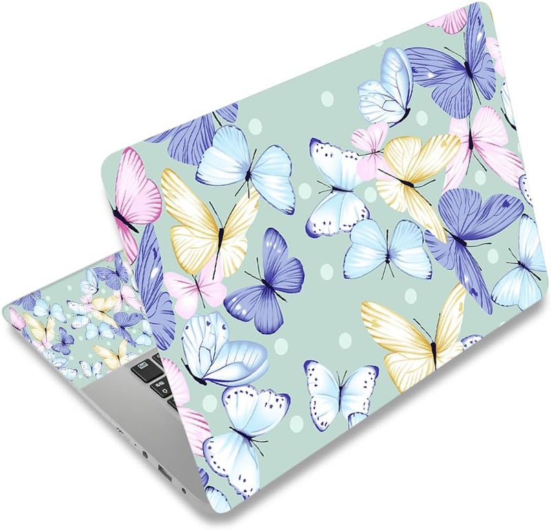 Laptop Stickers Decal,12 13 14 15 15.6 inches Netbook Laptop Skin Sticker Reusable Protector Cover Case for Toshiba Hp Samsung Dell Apple Acer Leonovo Sony Asus Laptop Notebook (Colorful Butterfly)